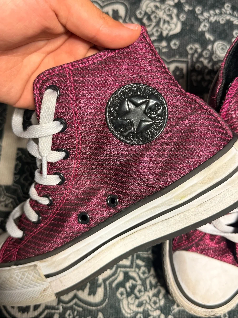 Converse Women's High-Top Sneakers - Magenta with White